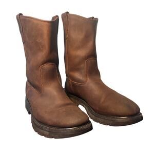 Wolverine Wellington Boots 12M Brown Mens Leather Work Western Pull On W04727